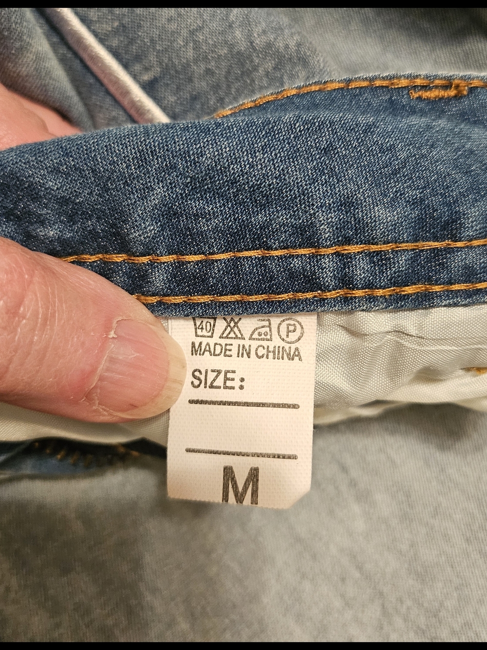 Merona Light Blue Wide-Leg Jeans with Flag Pocket - Blue, Red, White - Picture 4 of 8